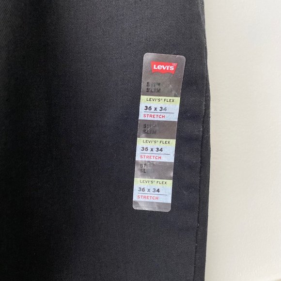 NWT 511 SLIM FIT LEVI’S FLEX MEN'S JEANS Native Cali Stretch Black Size 36x34 - Picture 9 of 11